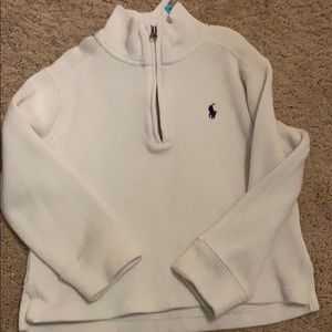 Toddler Boys Polo White 1/2 Zip Sweater